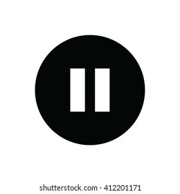 White pause button vector icon. 