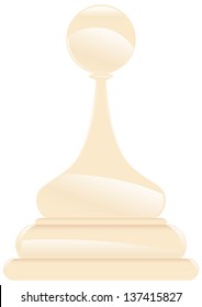 white pawn for chess with reflections