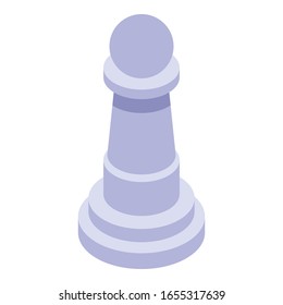 White pawn icon. Isometric of white pawn vector icon for web design isolated on white background