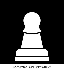 White Pawn On Black Background.