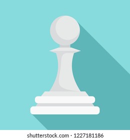White pawn piece icon. Flat illustration of white pawn piece vector icon for web design