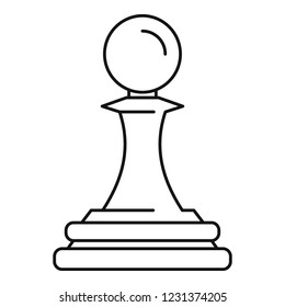 White pawn piece icon. Outline white pawn piece vector icon for web design isolated on white background