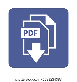 branco PDF ícone de download em fundo roxo