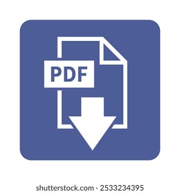 branco PDF ícone de download em fundo roxo