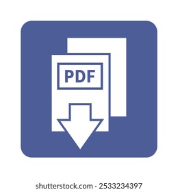 branco PDF ícone de download em fundo roxo