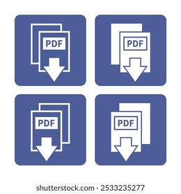 branco PDF ícone de download em fundo roxo