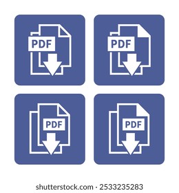 branco PDF ícone de download em fundo roxo