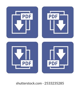 branco PDF ícone de download em fundo roxo