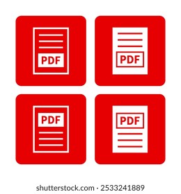 ícone branco do arquivo PDF no plano de fundo vermelho