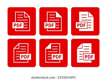 ícone branco do arquivo PDF no plano de fundo vermelho