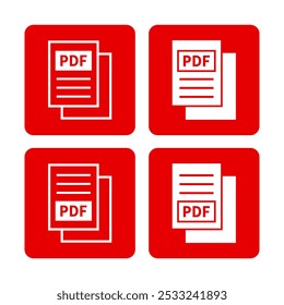 Icono de archivo PDF blanco sobre fondo rojo