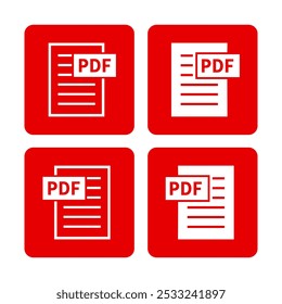 ícone branco do arquivo PDF no plano de fundo vermelho