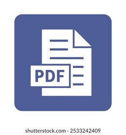 weißes PDF-Datei-Symbol auf violettem Hintergrund