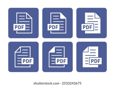 ícone branco do arquivo PDF no plano de fundo roxo