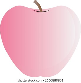 White Peach Color Apple Vector