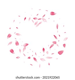 White Peach Petal Vector White Background. Pastel Bright Lotus Petal Card. Sakura Petal Invitation Backdrop. Flying Cherry Petal Pattern.