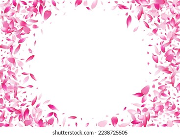 White Peach Petal Vector White Background. Purple Fresh Lotus Petal Banner. Sakura Petal Soft Template. Delicate Cherry Petal Illustration.
