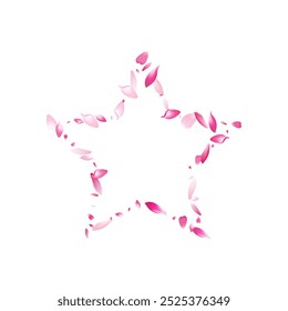 White Peach Petal Vector White Background. Pink Soft Apple Petal Design. Cherry Petal Modern Illustration. Romance Sakura Petal Cover.