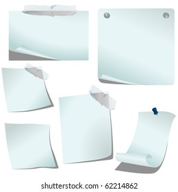 White pealing papers isolated on white vector