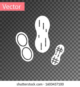 White Peanut icon isolated on transparent background.  Vector Illustration
