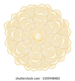White pearl camellia icon. Cartoon of white pearl camellia vector icon for web design isolated on white background