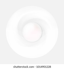 White pearl in creamy swirl.Isolated on grey background