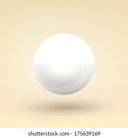 White pearl, empty glass sphere. Vector illustration