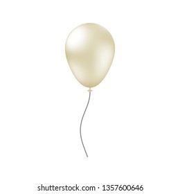 White pearl helium balloon isolated on white background.