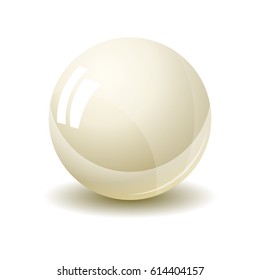 White Pearl with reflections and shadow isolated on white background