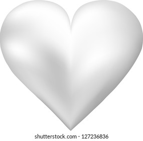 White Pearl Shaped Heart