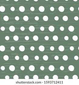 White peas on a green background. Seamless vector illustration dots, surface, packaging, postcards, wallpapers, textured. Abstract design.