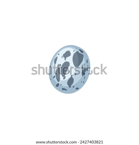 White pebble speckled grey textures, natural stone or mineral. Cartoon smooth one small oval rock, granite gravel piece. Vector illustration of glossy boulder icon isolated on white