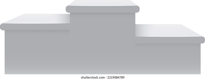 White pedestal. Stage mockup. Realistic blank stand
