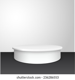 White pedestal vector background. Vector eps10.