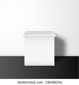 White pedestal vector background. Vector eps10. Can be used for product presentation.