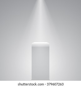White pedestal. Vector illustration.
