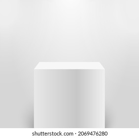 White pedestal vector or podium. Vector illustration.