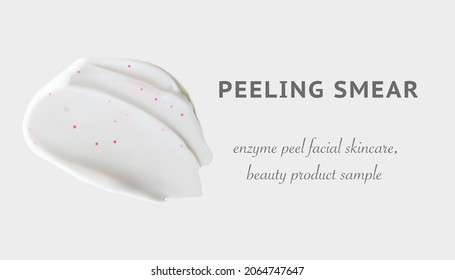 White peeling smear isolated 3d realistic vector illustration. Body skin care product horizontal banner template