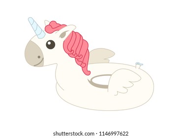white Pegasus floater. Vector illustration
