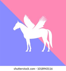 white pegasus on pastel background