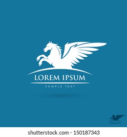 White pegasus sign - vector illustration