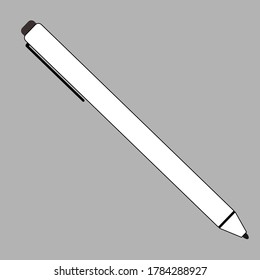 white pen with black nib, 2D