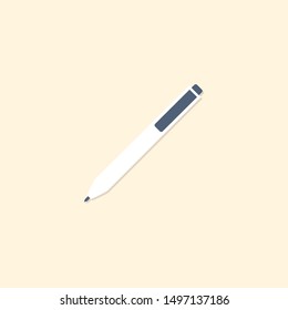 white pen icon in flat style isolated. Vector Symbol illustration.