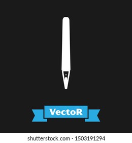 White Pen icon isolated on black background. Vector Illustration White Pen icon isolated on black background. Vector Illustration