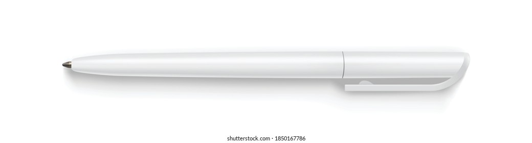 white  pen isolated on white background mock up vector