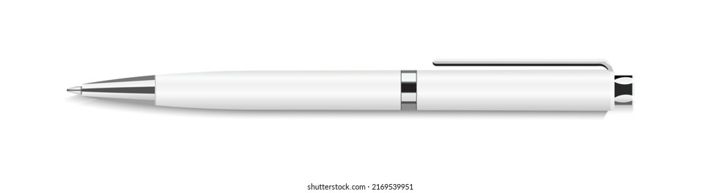 White pen on white background. Mock up of corporate identity