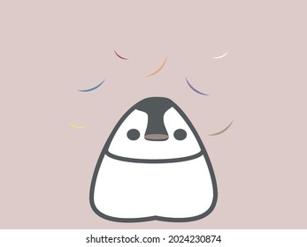 white penguin and pink background