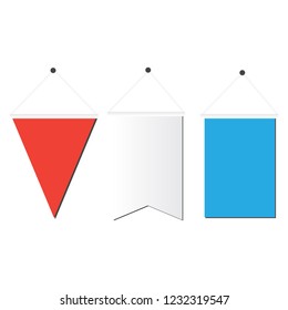 White pennant. Advertising outdoor banners. Advertising banners