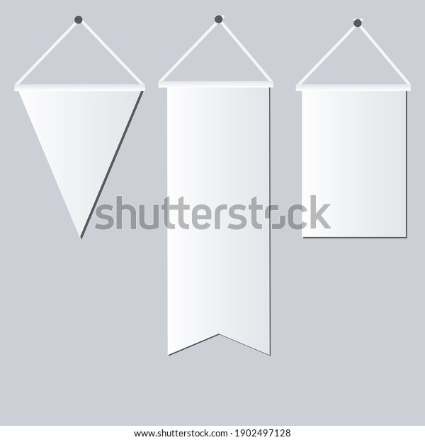 White pennant. Advertising outdoor banners.\
Advertising banners