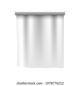 White pennant flag mockup isolated on white